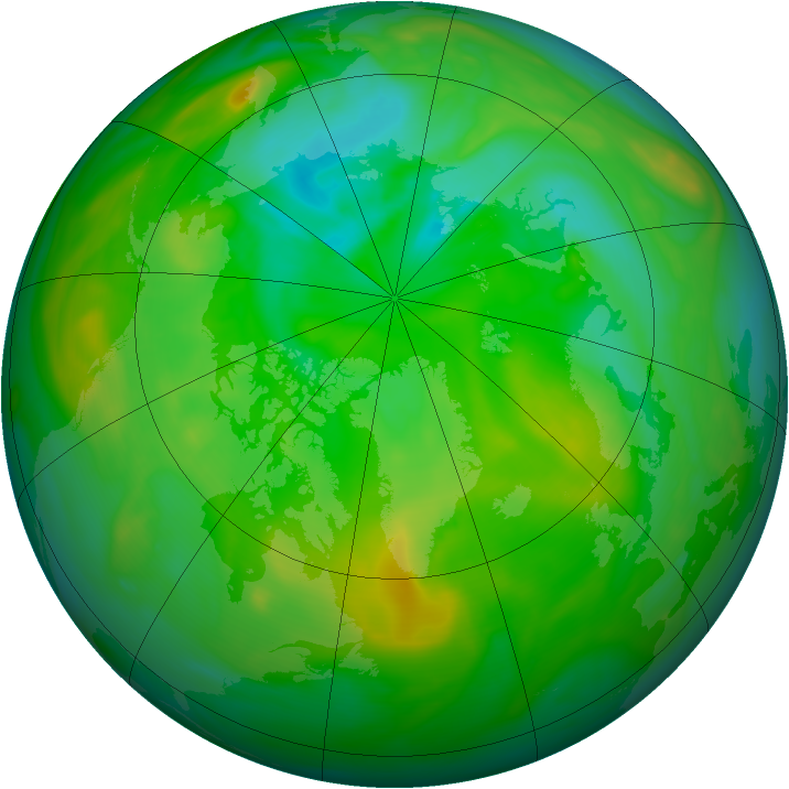 Arctic ozone map for 13 July 2006